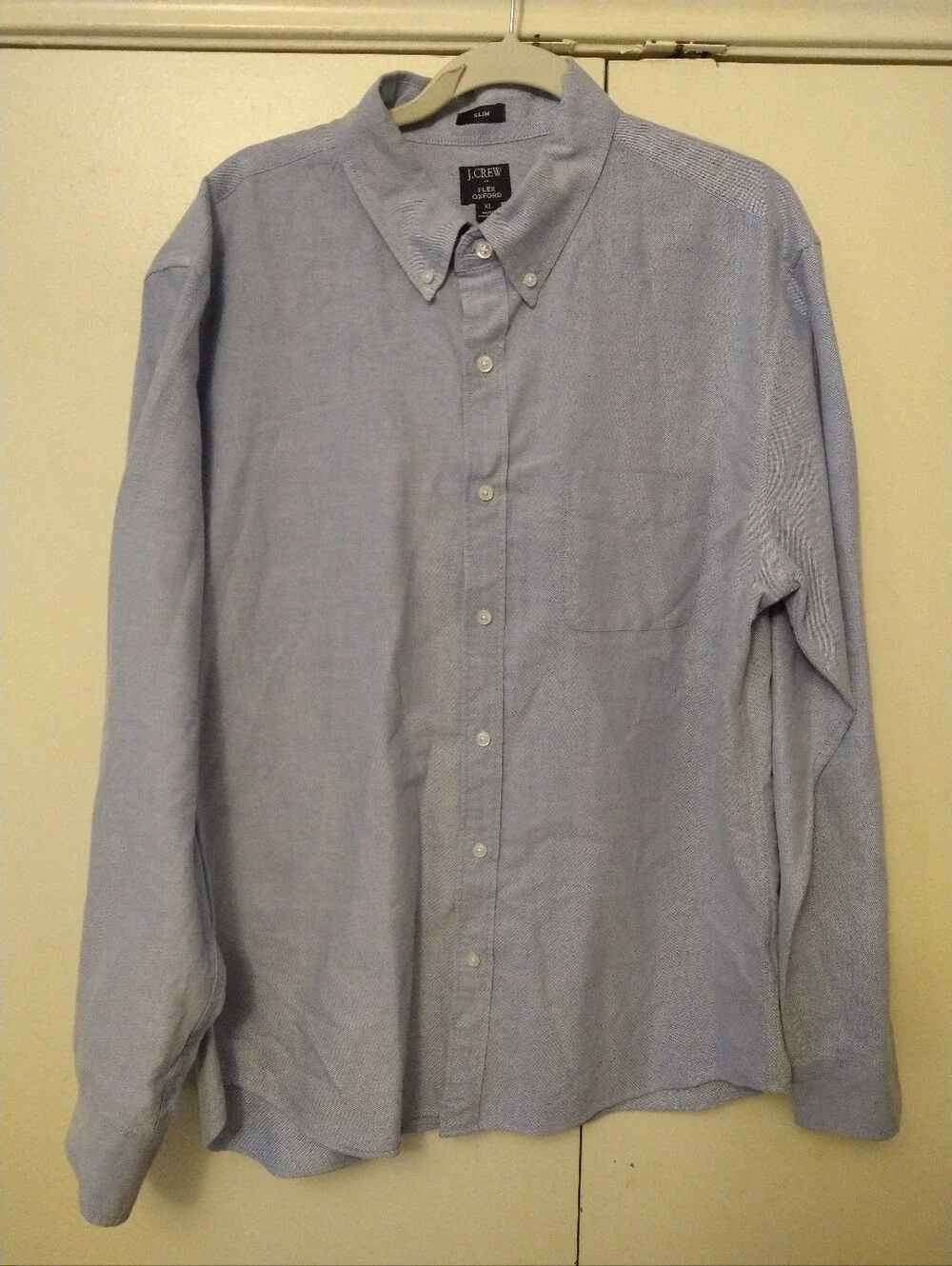 J Crew Flex Oxford Slim Blue Long Sleeve Button Down Shirt Men's sz XL.